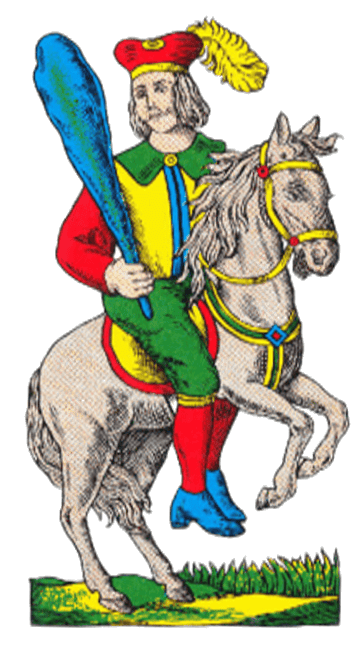 Cavallo di bastoni - carta romagnola da stampare in PNG