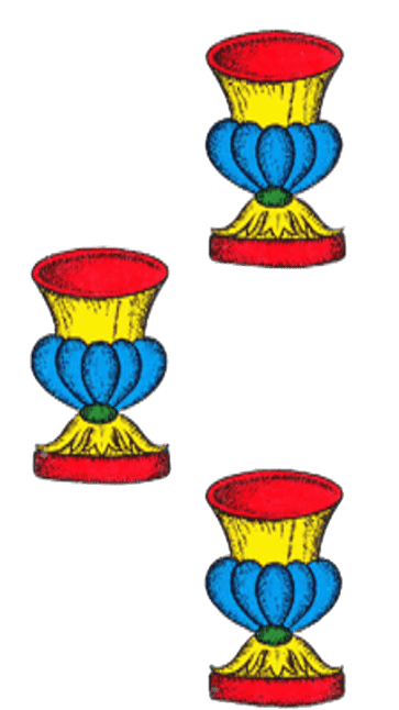 Tre di coppe - carta romagnola da stampare in PNG