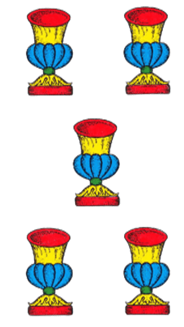 Cinque di coppe - carta romagnola da stampare in PNG