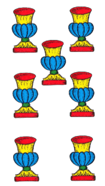 Sette di coppe - carta romagnola da stampare in PNG