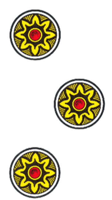 Tre di denari - carta romagnola da stampare in PNG