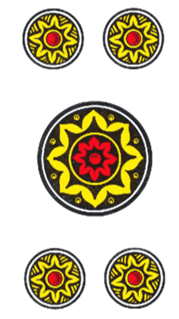 Cinque di denari - carta romagnola da stampare in PNG