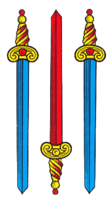Tre di spade - carta romagnola da stampare in PNG