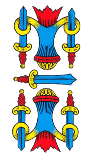 Cinque di spade - carta romagnola da stampare in PNG